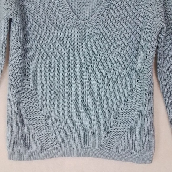 Forever 21 V-Neck Chunky Knit Sweater Size Medium in‎ Soft Green - Picture 5 of 10